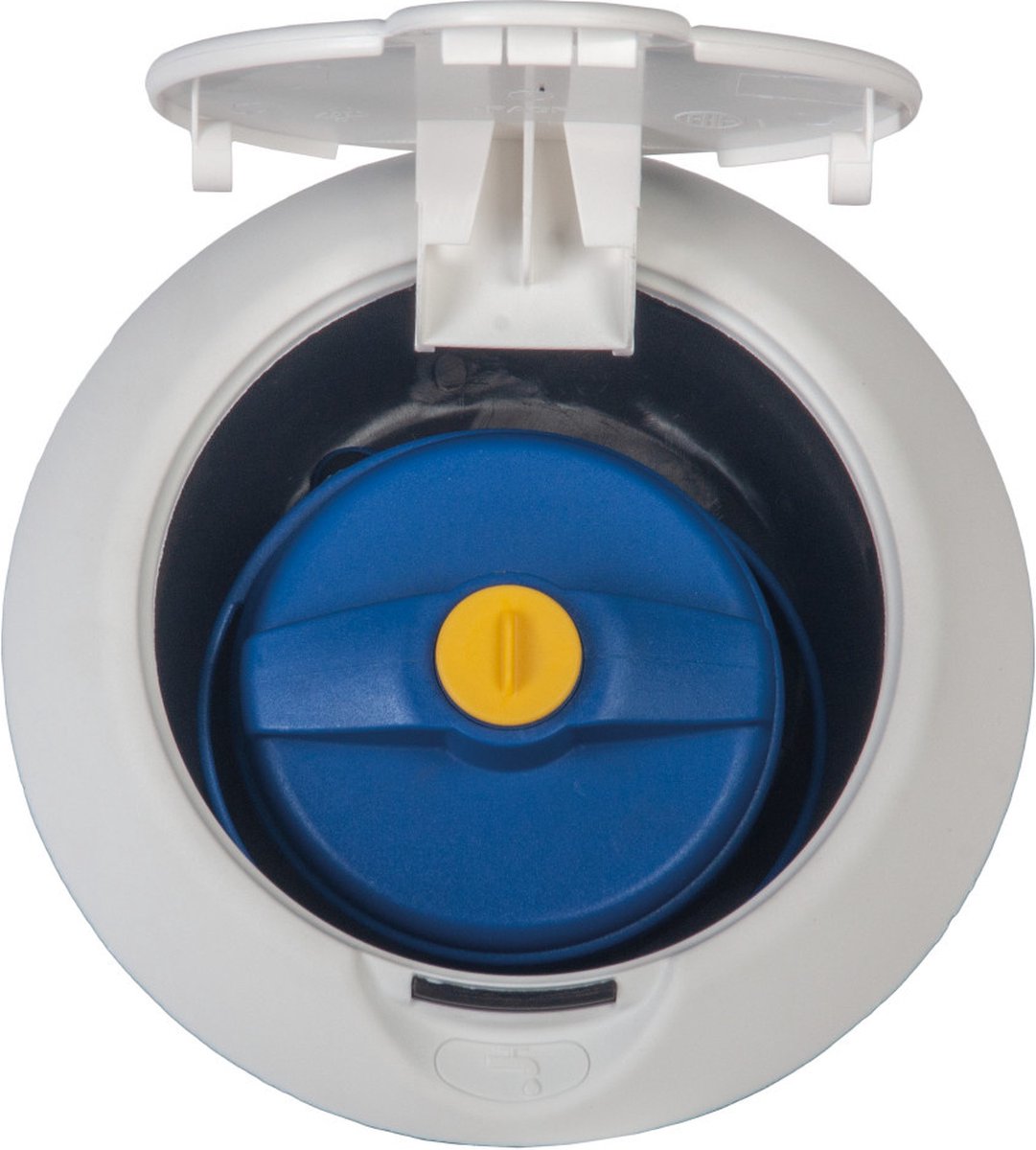 Watervulopening 40mm met Klepje Wit