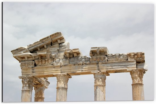 Dibond - Tempel van Apollon in Delphi, Turkije - 60x40 cm Foto op Aluminium (Met Ophangsysteem)