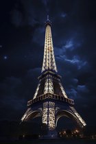 Poster Parijs - Eiffeltoren Poster - Oui Oui! - Abstract Portret - Frankrijk Poster - Stadposter - 61x91cm - Geschikt om in te lijsten