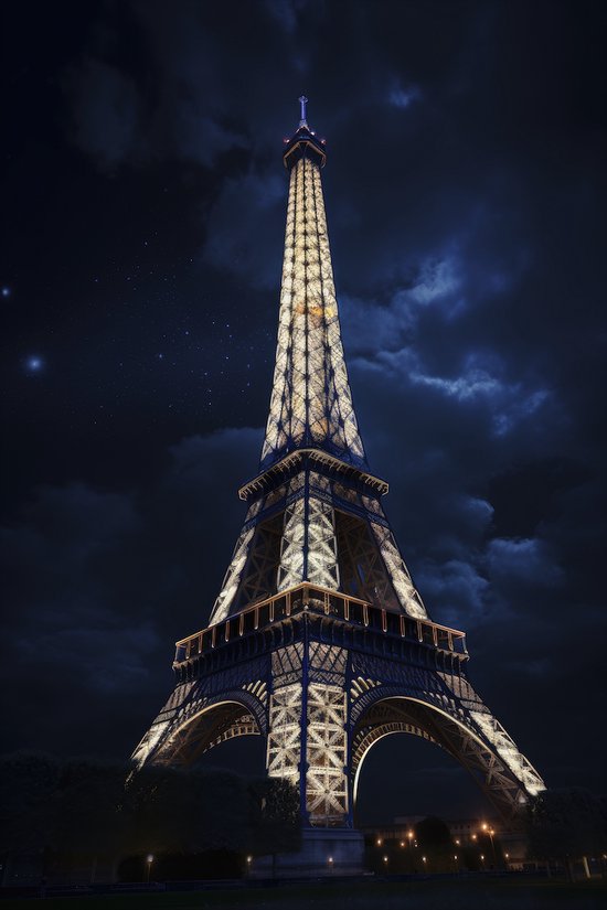 Poster Parijs - Eiffeltoren - Oui Oui! - Abstract Portret