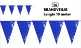 Vlaggenlijn blauw pvc 10 meter- BRANDVEILIG - Themafeest festival party brandvertragend verjaardag