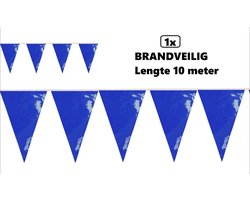 Vlaggenlijn blauw pvc 10 meter- BRANDVEILIG - Themafeest festival party brandvertragend verjaardag