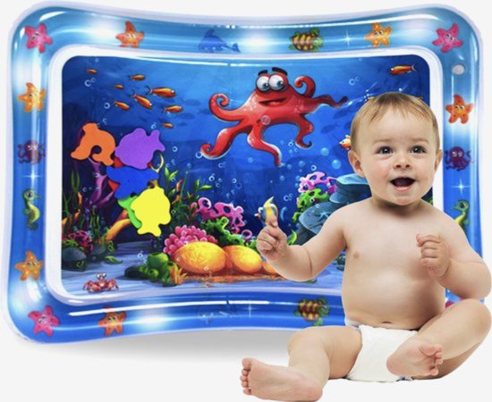Waterspeelmat Octopus - Watermat - Speelkleed - Opblaasbaar - Tummy Time - Baby Speelgoed 0 Jaar - Kraamcadeau - Blauw
