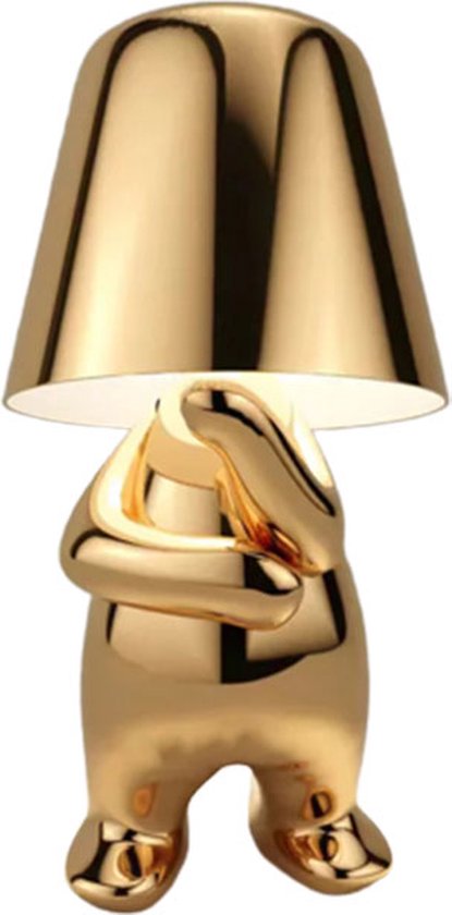 Luxus Bins Brother Tafellamp - Goud - Mr What - Gouden mannetje - Design - Decoratieve accessoire - Decoratie woonkamer - Decoratie slaapkamer - Decoratie voor op tafel - Decoratieve tafellamp - Woonaccessoire