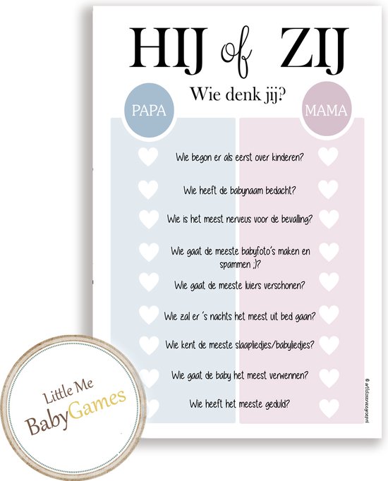 Foto: Bsg320 20 stuks hij of zij wat denk jij babygames babyshower en gender reveal babyshower invulkaarten oh baby babyshower versiering babykaarten babyshower spelletjes gender reveal spelletjes babyvoorspellingen he or she 