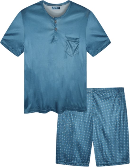 Heren Katoenen Pyjama 979 Shortama XL Groen