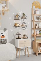 MONT KIARA Montessori Boekenplank Baby Kinderkamer Wandplank Houten Miniatuur Speelgoed Kamer Plank Set van 6