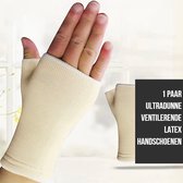 Allernieuwste.nl® 1 PAAR Ultradunne Pols Handschoenen ECRU - Ventilerende Hand Pols Brace Ondersteuning - Elastisch Latex - Wit-Ecru - Een Paar (2st)