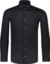 Calvin Klein slim fit overhemd - popeline - zwart - Strijkvriendelijk - Boordmaat: 40