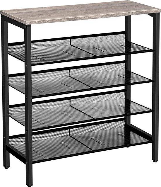 VASAGLE Schoenenkast, Schoenenrek, Schoenenopslag, Moderne Landelijke Stijl Vrijstaande Kast Met In Hoogte Verstelbare Planken 35 X 120 70 Cm Entree Wolkenwit Lbc045w01 2695779176