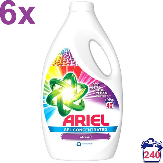 Ariel - Color - Lessive Liquide - 6x 2200ml - 240 Lavages - Forfait  discount