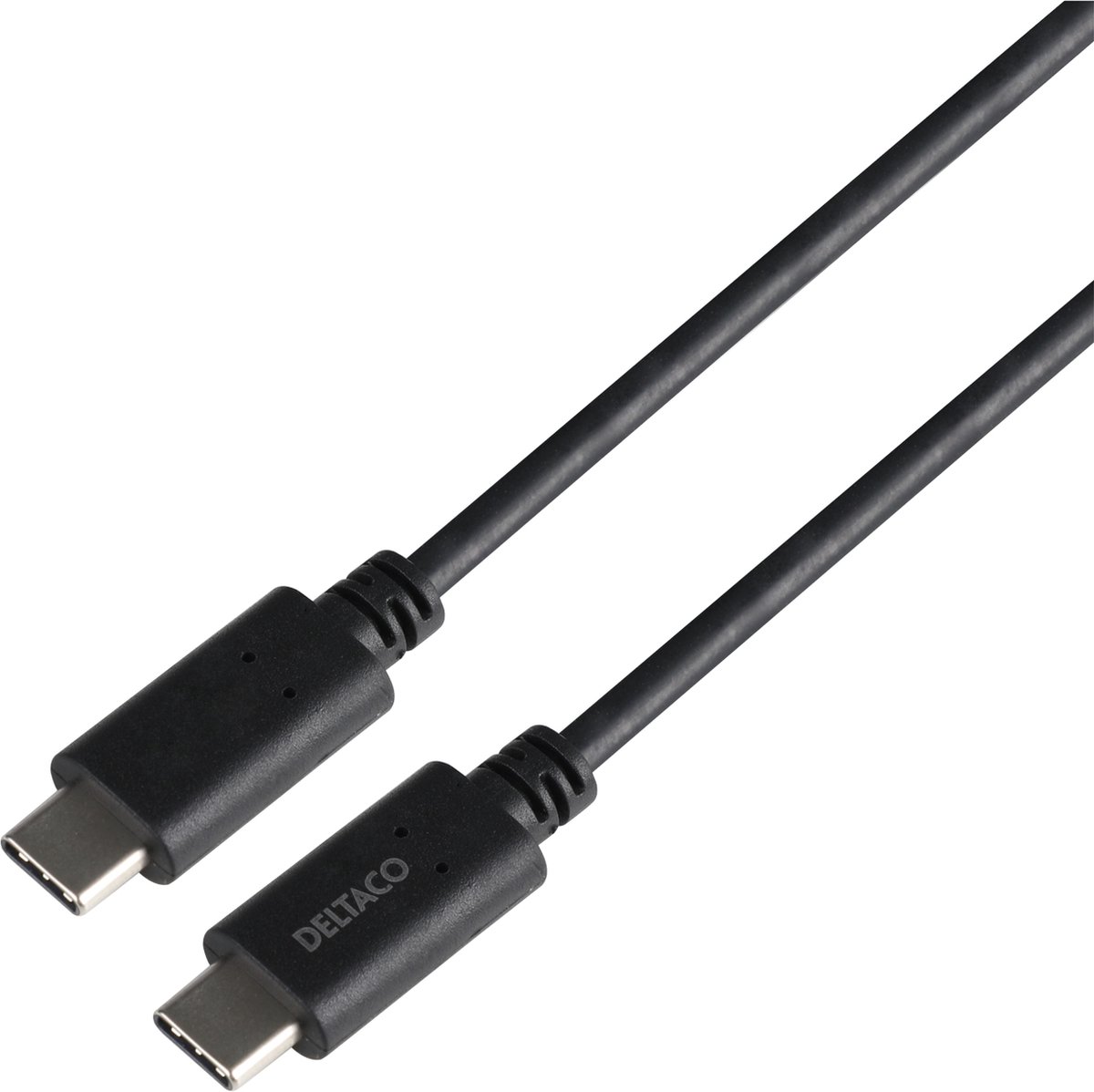 DELTACO USBC-4008-LSZH USB-kabel 80 cm Zwart