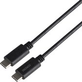 Deltaco USBC-4008-LSZH USB-C naar USB-C Kabel - USB 4.0 - LSZH - 0,8 m - Zwart