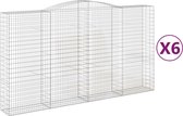 vidaXL Gabions 6 pcs Courbé 400x50x220/240 cm Fer - Panier à gabions - Paniers à gabions - Gabion - Mur de gabions