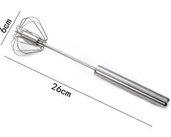 Semi-Automatische Roestvrijstalen Garde - Handmatige Mixer voor Keuken Accessoires en Zelfdraaiend