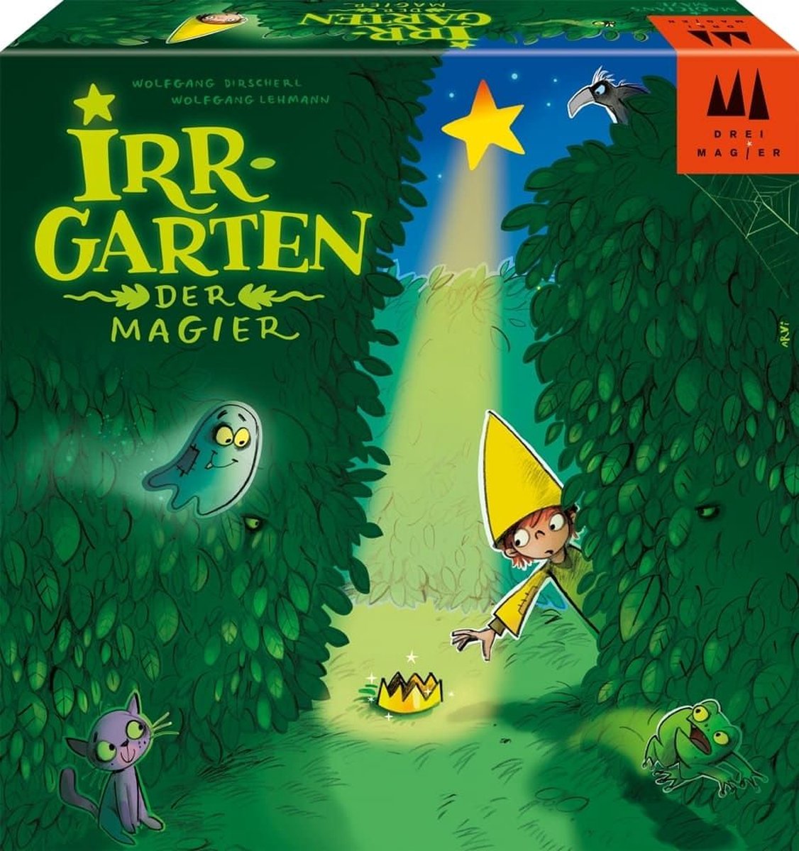 Drei Magier® - Drie Magiers Spellen - Irrgarten der Magier (Magisch Doolhof) - Coöperatief kinderspel met 3D-speelbord en magneetmechanisme - vanaf 5 jaar - 2-4 spelers