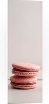 PVC Schuimplaat - Twee Opgestapelde Roze Macarons - 30x90 cm Foto op PVC Schuimplaat (Met Ophangsysteem)