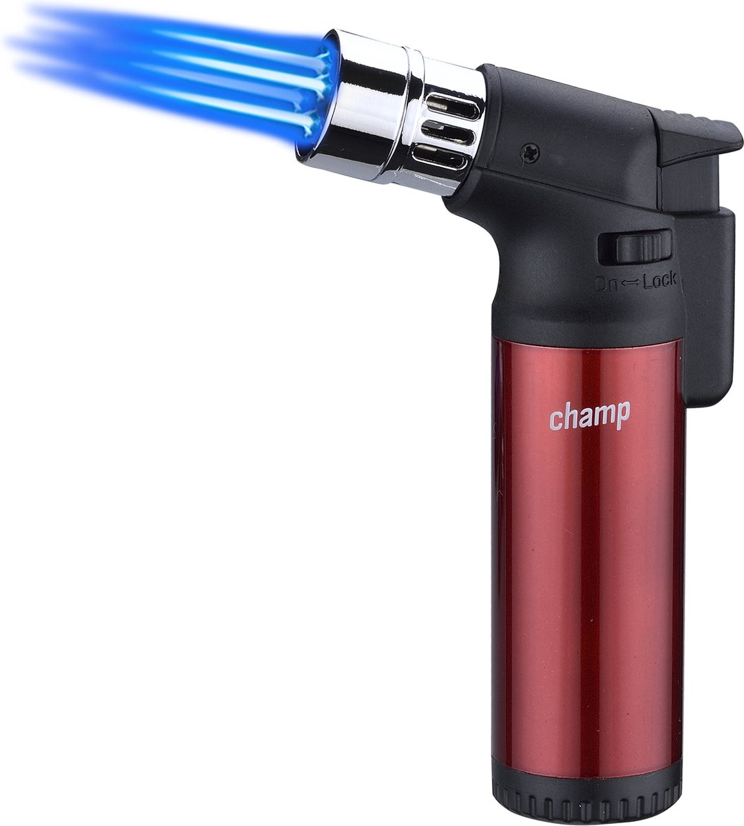 Goedkoopste Champ® Quattro Hervulbare Aansteker - Vuurwerk Aansteker - Gasbrander - Gasaansteker - BBQ - Windproof - Rood