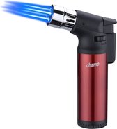 Champ® Quattro Hervulbare Aansteker - Vuurwerk Aansteker - Gasbrander - Gasaansteker - BBQ - Windproof - Rood