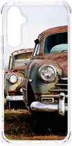 Mobiel Case Geschikt voor Samsung Galaxy A34 Telefoon Hoesje met doorzichtige rand Vintage Auto