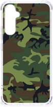 Smartphone hoesje Geschikt voor Samsung Galaxy A34 Anti-shock Hoesje met foto met transparante rand Camouflage
