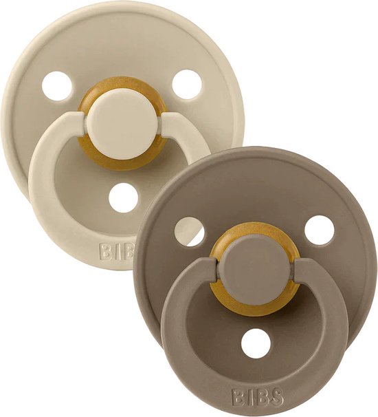 BiBS - Colour Collection - Maat 3 - Fopspeen - 2 stuks - Vanilla / Dark Oak van Merkloos — afbeelding 2