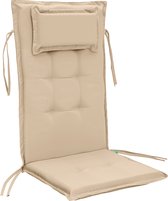 Chaise de Jardin haut de Premium avec coussin de siège à dossier haut attaches sécurisées Ties de mousse résistante à l'eau pliable pour un rangement facile