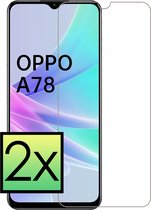 Screenprotector Geschikt voor OPPO A78 5G Screenprotector Tempered Glass Gehard Glas Full Cover - 2x