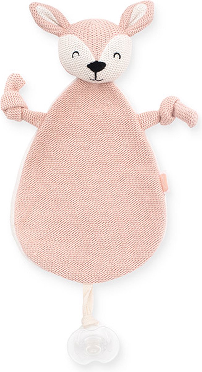 Goedkoopste Jollein - Knuffeldoekje Deer (Pale Pink) - Speenknuffel, Speendoekje Baby, Speendoek - Katoen