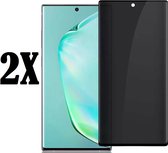 Privacy glass screenprotector geschikt voor Samsung Galaxy Note 10 Pro- Screen protector glas geschikt voor Samsung Galaxy Note 10 Pro - Privacy glasplaatje - Tempered glass - 2 PACK