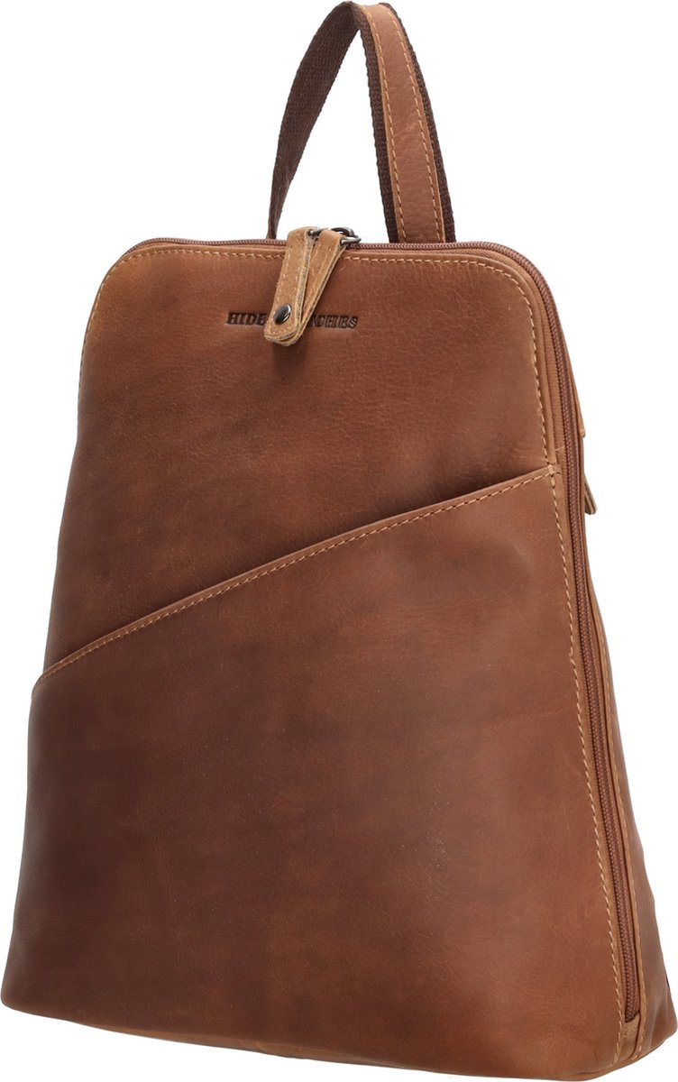 Hide & Stitches Japura Rugzak - 100% Leder - Leren Dames Tas - Cognac