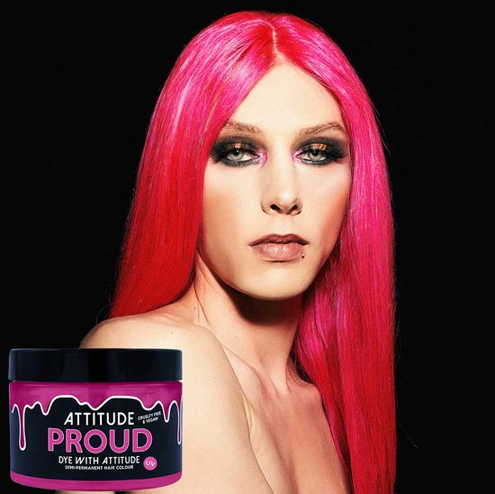 Attitude Hair Dye - Proud UV Semi permanente haarverf - Felroze | bol.com