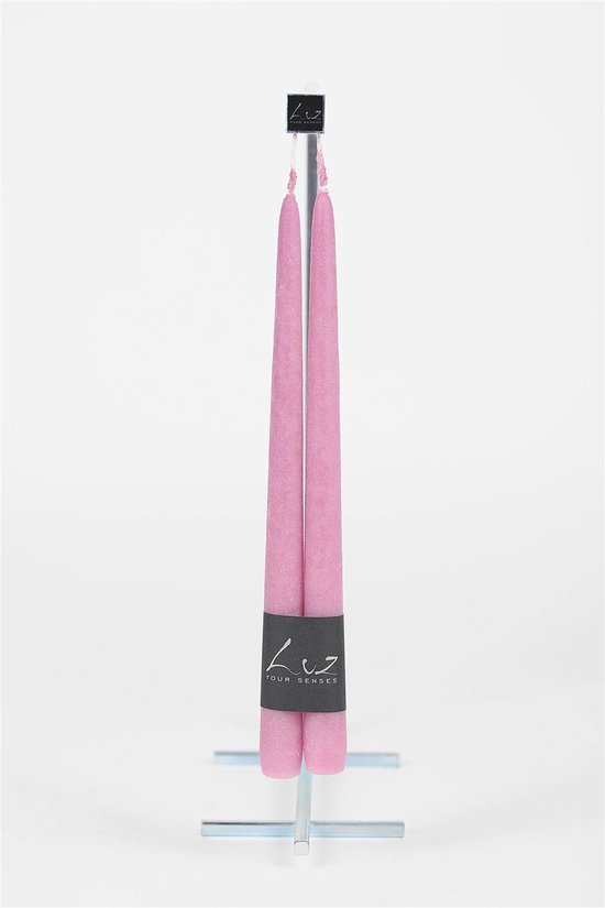 Rasteli Luz Your Senses Kaars-Tafelkaarsen Paars-Roze D 2,40 cm H 30 per 2 stuks