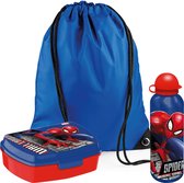 Boîte à lunch Marvel Spiderman pour enfants - 3 pièces - bleu - sac de sport/sac d'école inclus
