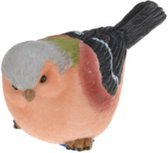 Decoratie Tuinbeeld vogeltje - vink - polystone - 13 cm - Dieren vogels beelden