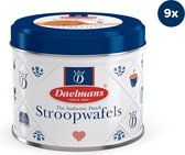 Daelmans karamel Stroopwafels in cadeaublik - Cadeau of relatiegeschenk - Doos met 9 blikken (72 koeken)