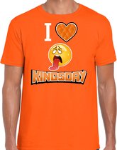 T-shirt Bellatio Decorations Oranje King's Day - I love kingsday - homme L