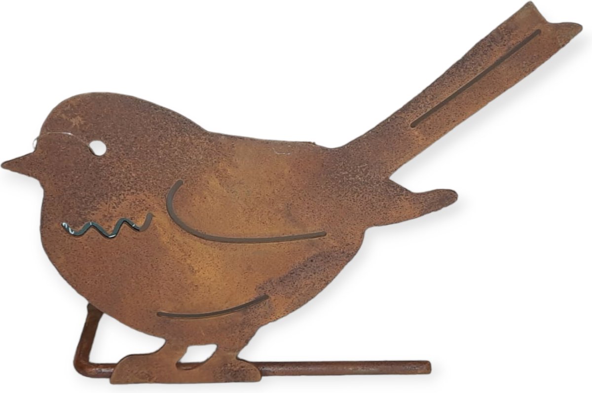 Iron Art Tuindecoratie - Schroefmus op stok - Mus - Boomschroef - Ecoroest