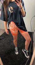 Biker short koningsdag kleding fietsbroek oranje maat m