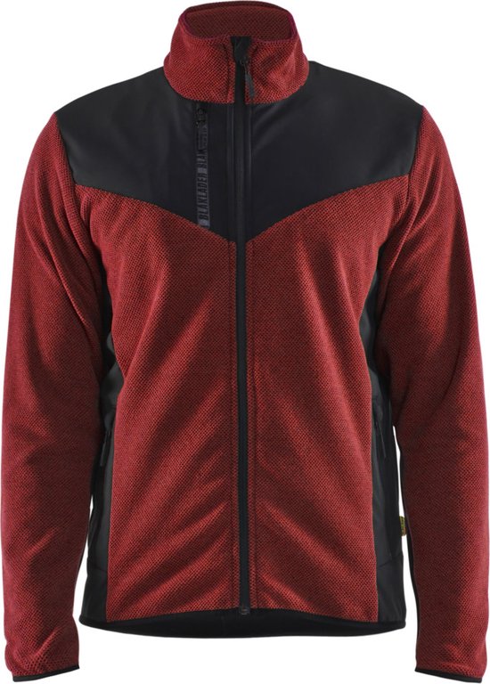 Blaklader 5942-2536 Cardigan tricoté avec softshell - Rouge brûlé/ Zwart - 4XL