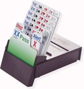Biddingbox Bridge Partner - Set van 4 stuks - Bridge - Kaartspel - kleur bordeaux - geplastificeerde kaarten