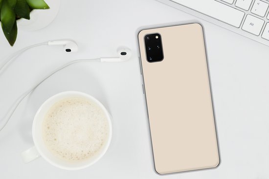 Telefoonhoesje Geschikt voor Samsung Galaxy S20 Plus hoesje - Beige - Effen kleur - Siliconen Telefoonhoesje Telefoonhoesje