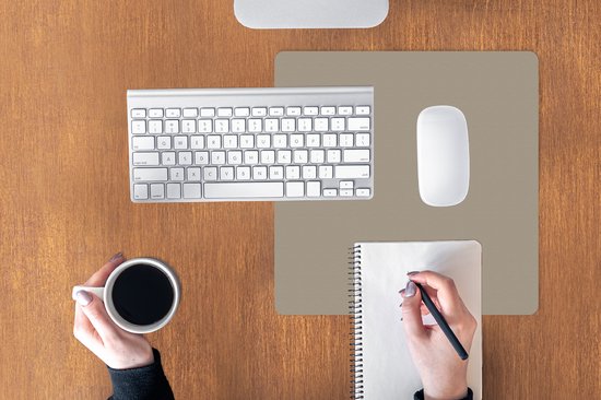 Mouse pad xxl - Tapis de souris Gaming - Beige - Uni - Grand tapis de souris - 40x40 cm - Accessoires de bureau - Tapis de souris