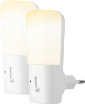 Vivid Green Nachtlampje stopcontact 2 stuks - Voor kinderen, volwassenen en baby - Stekkerlamp - Nachtlampjes - Dimbaar - Babykamer - Wit