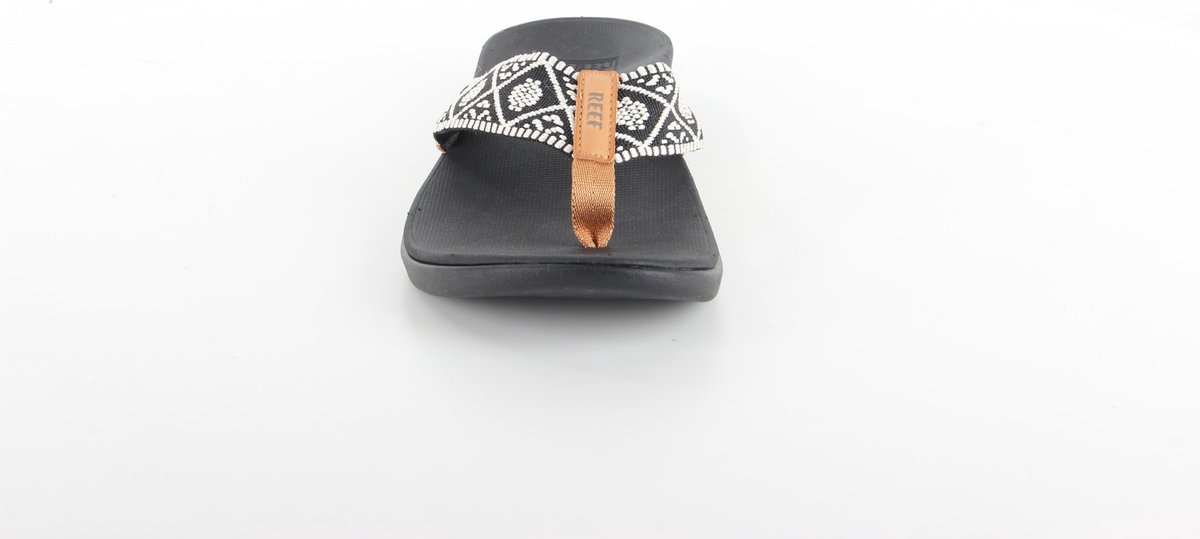 Reef Ortho Wovenblack/White Dames Slippers - Zwart/Wit - Maat 41 | bol