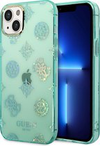 Guess iPhone 14 Plus Hardcase Backcover - Peony Glitter - Turquoise