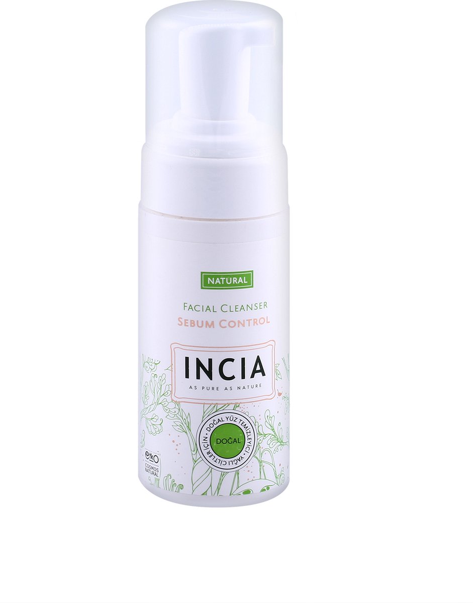 Incia - 100% Natuurlijke - Gezichtsreiniger - Vermindert puisten & mee-eters - SLS , SLES en Vegan - 125 ml