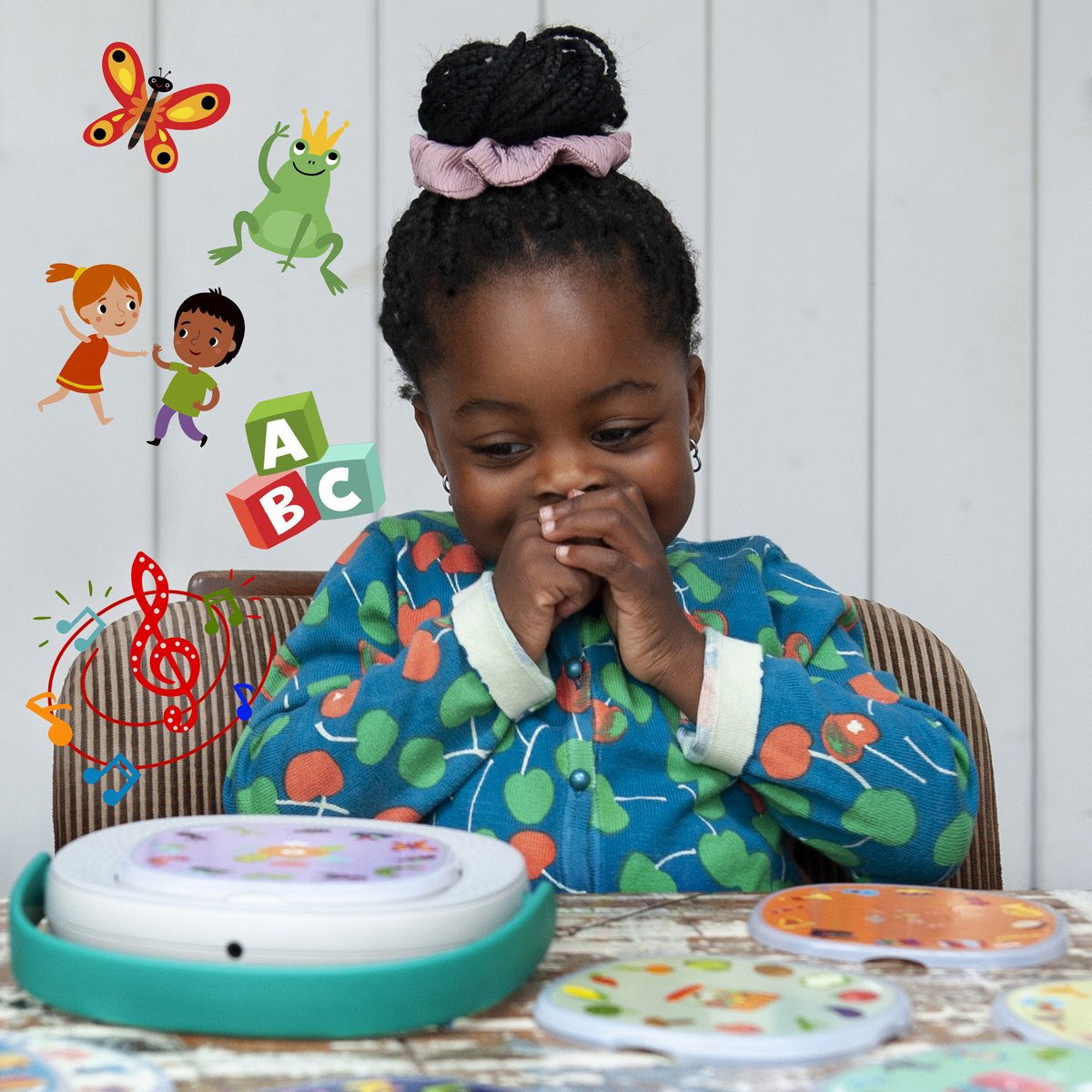 TIMIO Player Starter Kit + 5 Discs – Model 2024 - Batterijen | Kinderliedjes, Verhaaltjes & Quizvragen | Leert Letters, Kleuren, Getallen, Dieren | 8 Talen (NL/FR/EN/DE...) — afbeelding 9