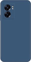 Hoesje Geschikt voor OPPO A57 / A57s - Blauw - Stevige Shockproof Case - TPU Cover met Siliconen Touch - Backcover Telefoonhoesje