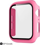 EP Goods - Full Cover/Hoesje - Screen Protector - Geschikt voor Apple Watch Series 7, 8 en 9 - 45mm - Hard - Protection - Roze